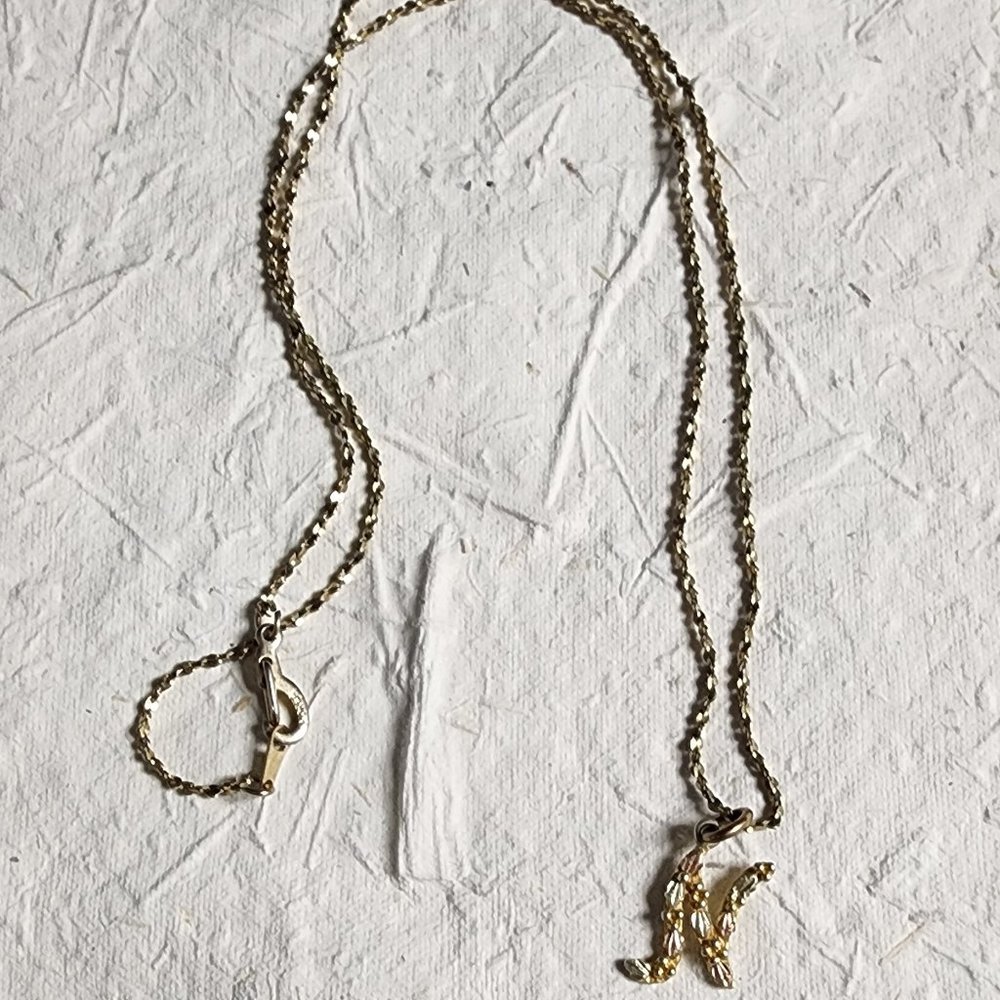 Black Hills Gold Initial Necklace - Picture 2 of 6